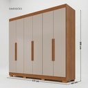Ver imagem 3 de Guarda-Roupa Casal 100% MDF 6 Portas e 2 Gavetas 177cm Multimóveis Cinamomo/Off White