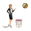 Ver imagem 5 de Kit 2 Puffs Babu Suede Rosa Bebê Base Dourado