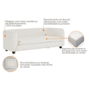 Ver imagem 6 de Sofá 3 Lugares Luxo Recepção Escritório Sala de Estar e Tv Veneza 180cm Bouclé Branco- Mabe Magazine