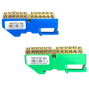 Kit Barramento 1 Neutro 1 Terra 12 Furos Trilho Din