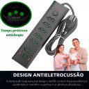 Ver imagem 4 de Filtro de Linha 6 Tomadas 10A 20A Dps Extensão Elétrica Bivolt Regua com 4 USB, Tipo C 2500W