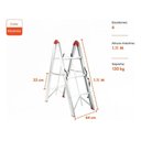 Ver imagem 2 de Escada Dobrável Ultracompacta de Alumínio com 6 Degraus