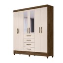 Ver imagem 1 de Guarda Roupa 6 Portas com Espelho New Avaí Castanho Wood Baunilha 896391 Moval