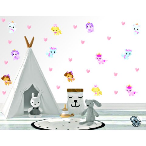 Adesivo de Parede Infantil Cachorrinhas Miniaturas