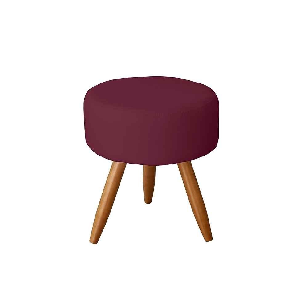 Kit Sofá 2 Lugares e 2 Poltrona Para Sala Bianca Capitonê Rodapé e 2 Puff Redondo Suede Bordo - - 6