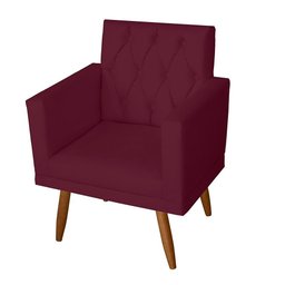 Kit Sofá 2 Lugares e 2 Poltrona Para Sala Bianca Capitonê Rodapé e 2 Puff Redondo Suede Bordo - - 3