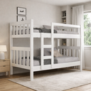Ver imagem 1 de Beliche Infantil Juvenil Mdf Branco com Grade de Segurança