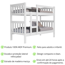 Ver imagem 2 de Beliche Infantil Juvenil Mdf Branco com Grade de Segurança