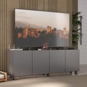 Ver imagem 2 de Rack para Tv até 50 Polegadas com 4 Portas e Rodízios Multimóveis Mp1069 Grafite