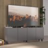 Rack para Tv até 50 Polegadas com 4 Portas e Rodízios Multimóveis Mp1069 Grafite - 2