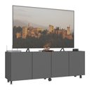 Ver imagem 2 de Rack para Tv até 50 Polegadas com 4 Portas e Rodízios Multimóveis Mp1069 Grafite