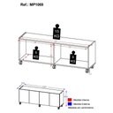 Ver imagem 3 de Rack para Tv até 50 Polegadas com 4 Portas e Rodízios Multimóveis Mp1069 Grafite