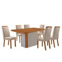 Ver imagem 2 de Mesa de Jantar Isadora 180 cm Tampo MDF Laminado Canto Copo com 6 Cadeiras Aline