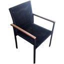 Ver imagem 5 de Jogo de Mesa Ripada 1,00m 4 Poltronas Amélia Corda Náutica para Jantar Jardim Piscina Preto