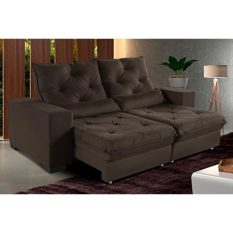 Sofá Retrátil e Reclinável 2,50m Suede Isis