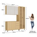 Ver imagem 6 de Cozinha Compacta 100 MDF 3 Peças com Cristaleira 190cm Aura Luciane Móveis