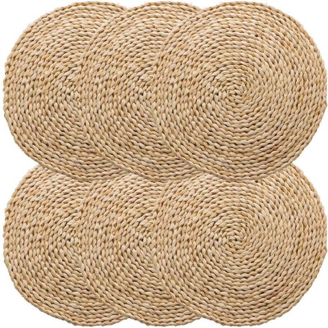 Jogo 6 Americano Fibra Natural Estilo Rústico 38cm
