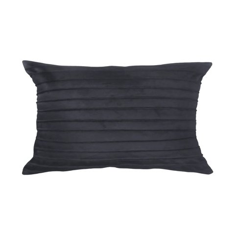 Capa para Almofada Drapeada Line em Veludo Retangular 60x40 Cinza Chumbo