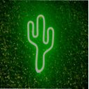 Ver imagem 1 de Luminária de Parede Cactus Led Neon Verde 27cm 3D Gold Print