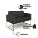 Ver imagem 3 de Sofá Namoradeira Base Industrial Dourado Marisa Corino D03 - D\'rossi Cor Preto