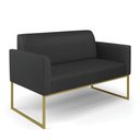 Ver imagem 1 de Sofá Namoradeira Base Industrial Dourado Marisa Corino D03 - D\'rossi Cor Preto