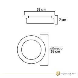 Plafon New Space Redondo Sobrepor Led Multicor 32w Ø38cm Preto Bivolt - 6