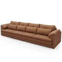 Ver imagem 7 de Sofá Retrátil para Sala de Estar 5 Lugares 379cm Riza S03 Couro Soft Mel - Lyam Decor