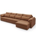Ver mais imagens de Sofá Retrátil para Sala de Estar 5 Lugares 379cm Riza S03 Couro Soft Mel - Lyam Decor
