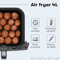 Fritadeira Elétrica sem Óleo Air Fryer Itatiaia 4l 1500w 220v - 8