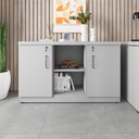 Ver imagem 1 de Armário Escritório 120cm X 45cm C/ 2 Portas 3 Prateleiras F5