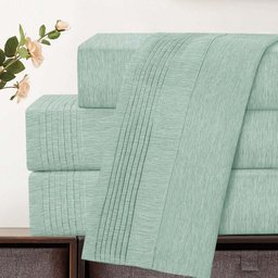 Jogo Cama Lençol Casa Scarpa Alba Casal Padrão Detalhes Plissados Percal 300 Fios 4 Peças - Verde - 2