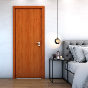 Porta de Madeira Bater Lisa U.v Rubi 210cmx90cm - Mogno
