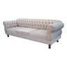 Sofá Chesterfield Capitone Elisabeth Suede Nude 1,80cm - 2