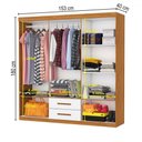 Ver imagem 4 de Guarda-roupa Solteiro Aurora 6 Portas 2 Gavetas Cinamomo/branco - Carioca Móveis