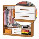 Ver imagem 5 de Guarda-roupa Solteiro Aurora 6 Portas 2 Gavetas Cinamomo/branco - Carioca Móveis