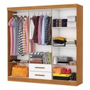 Ver imagem 3 de Guarda-roupa Solteiro Aurora 6 Portas 2 Gavetas Cinamomo/branco - Carioca Móveis