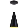 Luminaria Pendente Cone Preto - 1