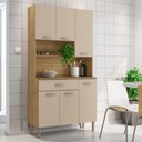 Ver imagem 2 de Armário de Cozinha Apolo 6 Portas 1 Gaveta Freijó/vanilla - Kits Paraná