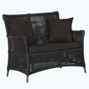 Ver imagem 1 de 1 Sofá Área Externa Igapó Alumínio Pintura Marrom Corda Náutica Estofado Impermeável 9