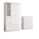 Ver imagem 2 de Jogo de Quarto Infantil Bala de Menta com Guarda Roupa e Cômoda Branco - Móveis Henn