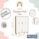Ver imagem 2 de Jogo de Quarto Infantil Isis Guarda Roupa 4 Portas e Berço Branco Savana - Reller Móveis Branco