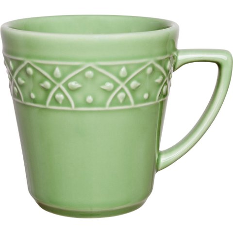 Kit 8 Canecas Verde Mendi Sálvia Oxford® Cerâmica 360ml