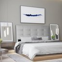 Ver imagem 2 de Cabeceira Roma Casal Estofada 140cm Corino Cinza