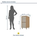 Ver imagem 3 de Balcão 3 Gavetas Condessa 40cm 100% MDF Cinza/Carvalho Greige