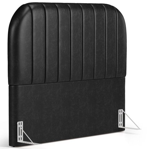 Cabeceira Cama Box Casal Estofada Orgânica 140cm Alice W01 Couríssimo Preto - Lyam Decor