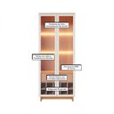 Ver imagem 3 de Cristaleira com Adega Guanabara 2 Portas 2 Prateleiras MDF com Iluminação Off White Freijó
