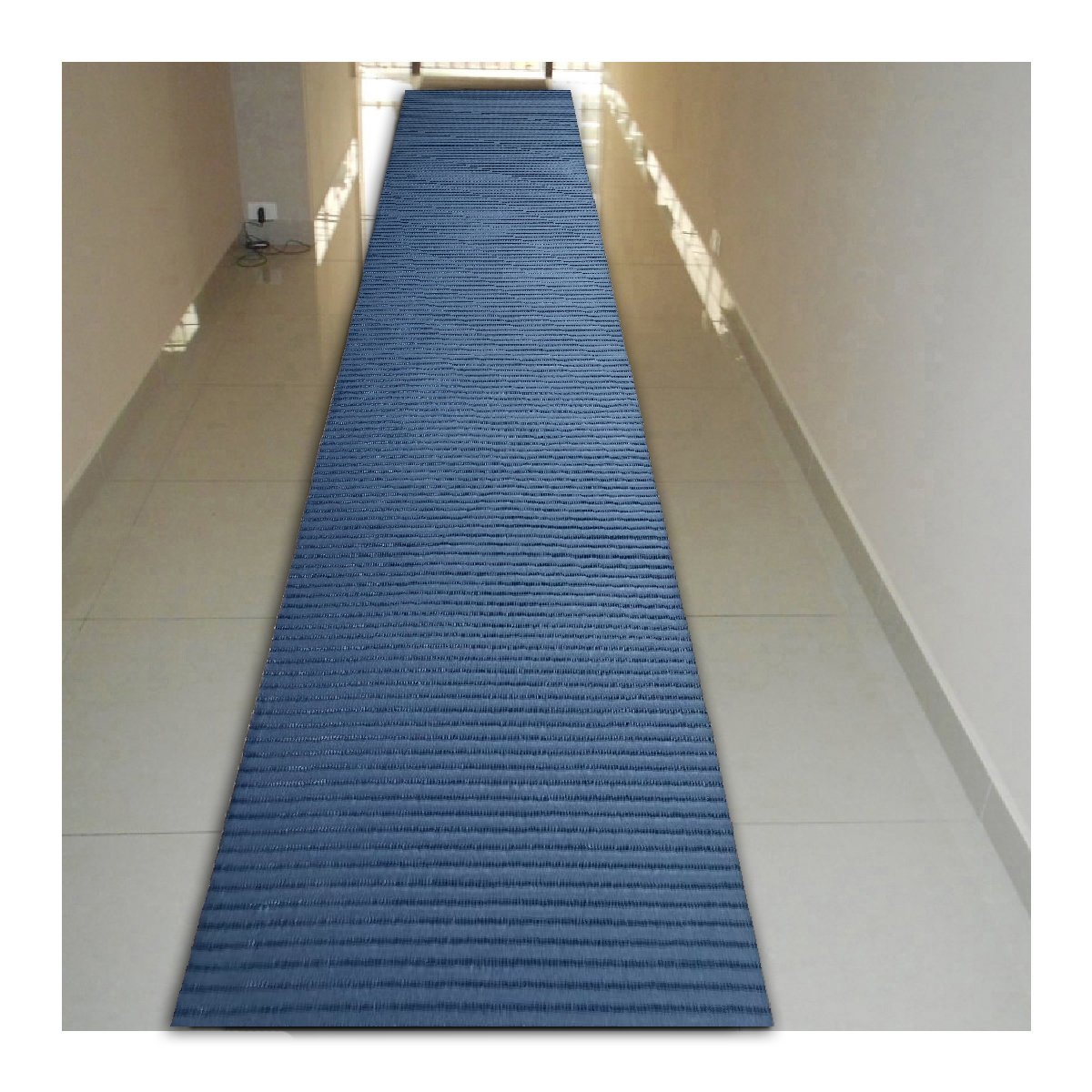 Tapete Passadeira Emborrachada Pvc Antiderrapante 0,65x4,00m Duna Azul - 2