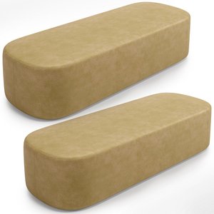 Kit 02 Puffs Decorativos Orgânicos para Living Quarto 160cm Doha W01 Couríssimo Fendi - Lyam Decor