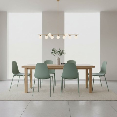 Conjunto 6 Cadeiras Classicas Base em Aço Miami Fratini