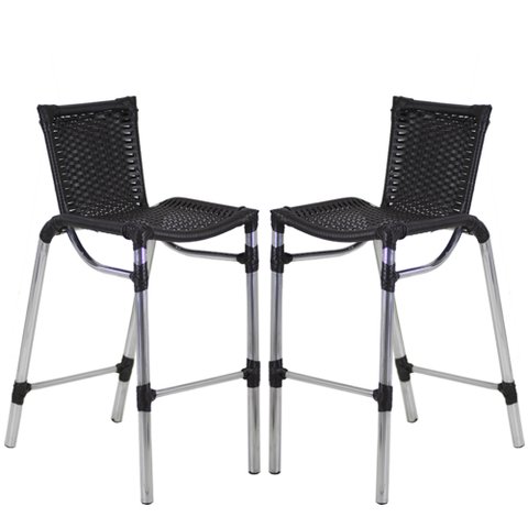Kit 2 Banquetas Alumínio Fortaleza Alta para Balcão Cozinha Bar Trama Original